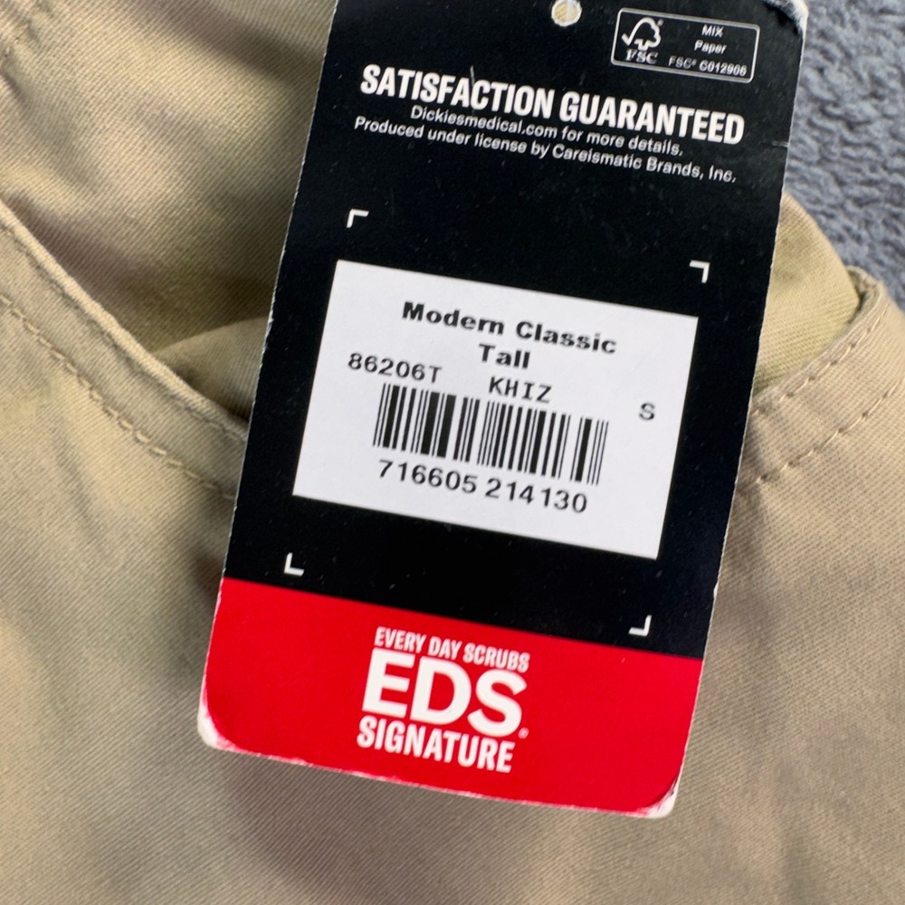 TALL Dickies Medical Scrub Pants Khaki Tan Drawstring Cargo Small 86206T KHIZ - Picture 10 of 10